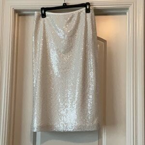 Stunning Chico's White Sequin Pencil Skirt
